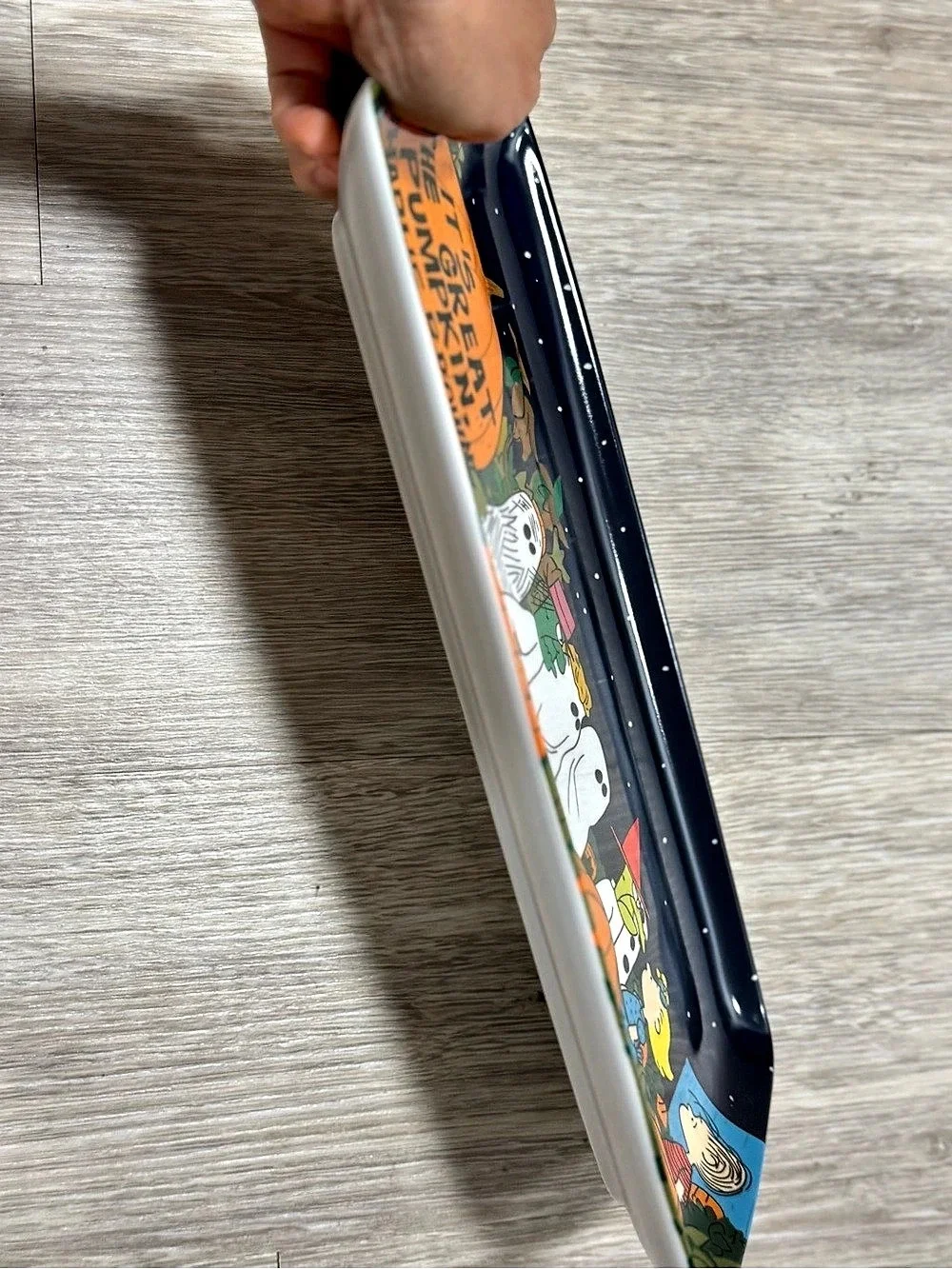 Peanuts Halloween Rectangular Tray Blue & Orange New